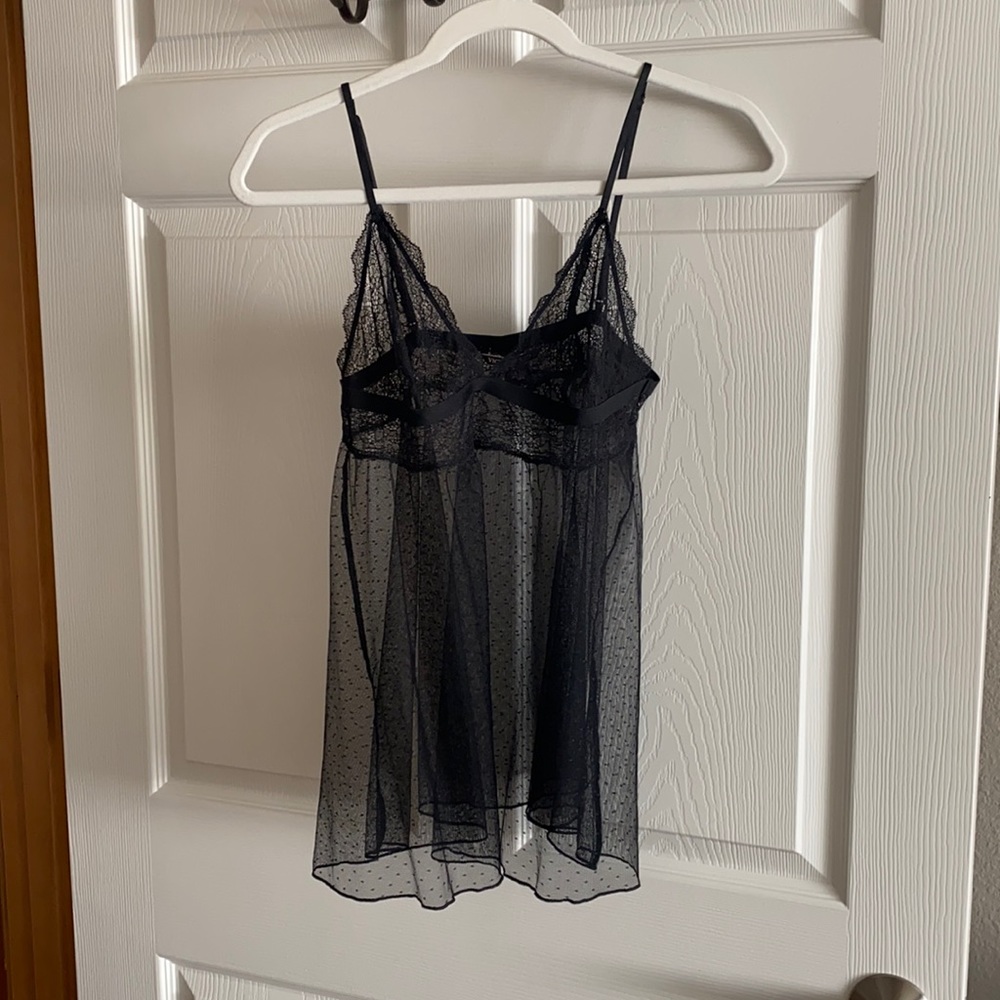 Victoria’s Secret babydoll lingerie black eyelash